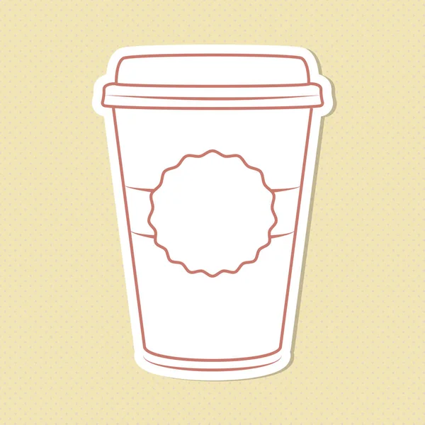 Une Tasse Café Icône Modèle Couleurs Vintage — Image vectorielle