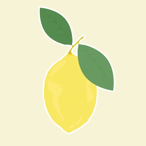 ステッカー カード Tシャツ テキスタイルショッパーバッグなどの衣類の葉のレモン — ストックベクタ