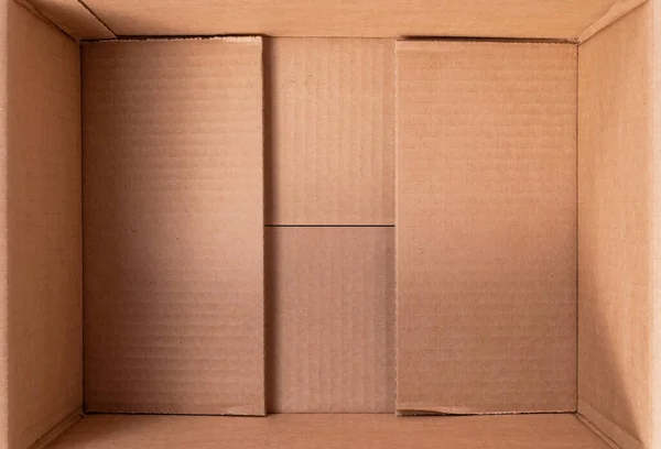 Empty Opened Cardboard Box Close — Stock Photo, Image