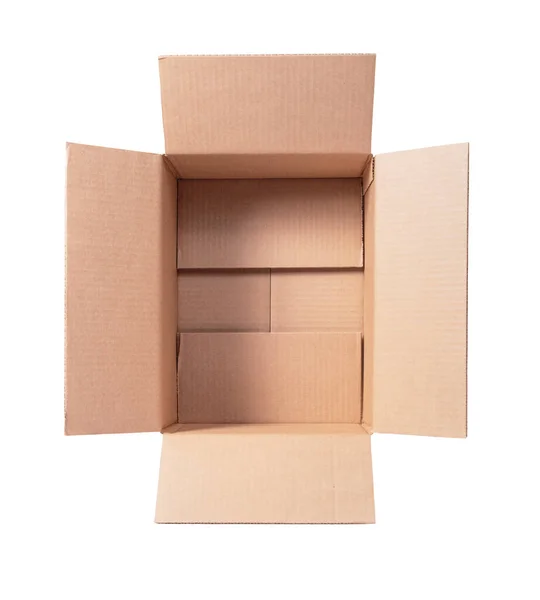 Kartónová Krabice Izolovaná Bílém Pozadí Soubor Oříznutou Cestou — Stock fotografie