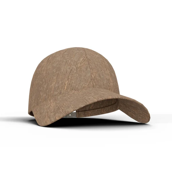 Wooden Cap White Background Mockup Illustration File Clipping Path — Stock Photo, Image