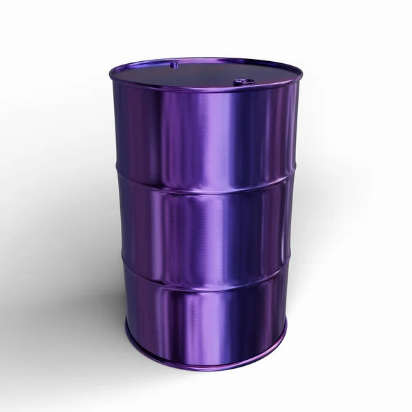 Покрашенный Фиолетовый Цвет Стальной Бочки Инсталляция File Clipp Path — стоковое фото