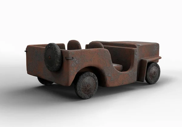 Vintage Metalen Speelgoedauto Illustratie Bestand Met Knippad — Stockfoto