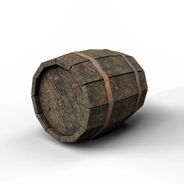 Old Wooden Cask Barrel Ilustrație Fișier Clipping Path — Fotografie, imagine de stoc