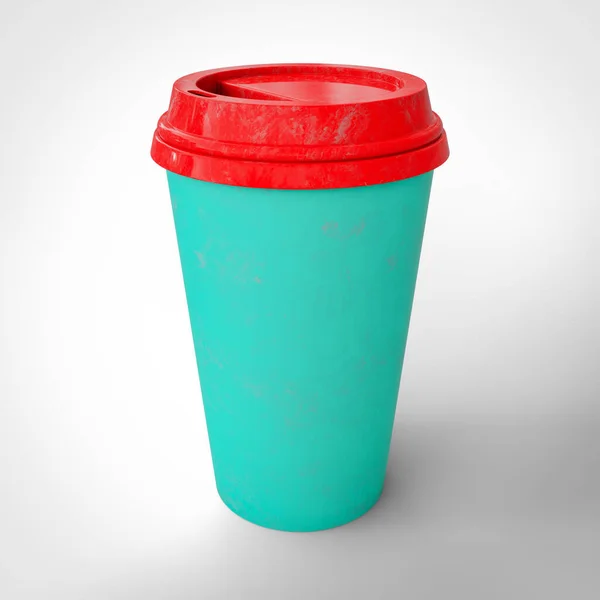 白を基調としたコーヒーカップ 3Dイラスト クリッピングパス付きファイル — ストック写真