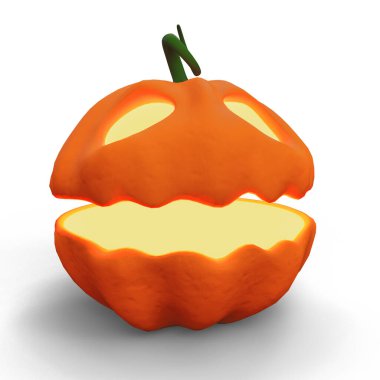 Cadılar Bayramı Komik Feneri Jack Balkabağı. 3D Illustration. Kırpma Yolu Olan Dosya.