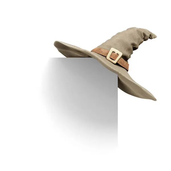 Μάγος Μάγος Μαγικό Καπέλο Στον Τοίχο Απομονώνονται Λευκό Φόντο Εικονογράφηση — Φωτογραφία Αρχείου