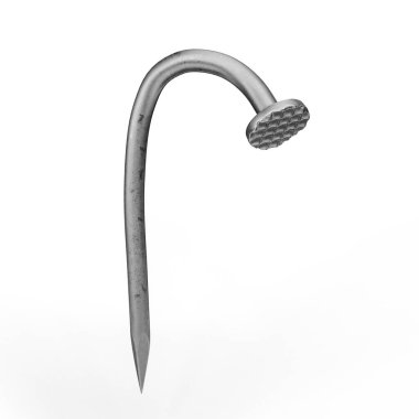Çelik çivi iğnesi. 3D Illustration. Clipping Path ile Dosya.