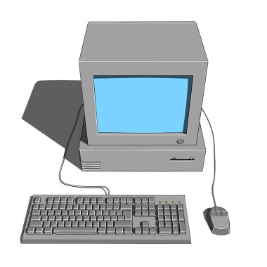 Disket Sürücüsü ve Çevresel Aygıtları Görüntüleyen Retro Masaüstü Bilgisayarı
