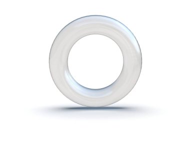 Beyaz arkaplanda cam yüzük oluşturma