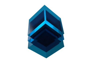 Şeffaf arkaplanda oluşturulan soyut cyan kareler