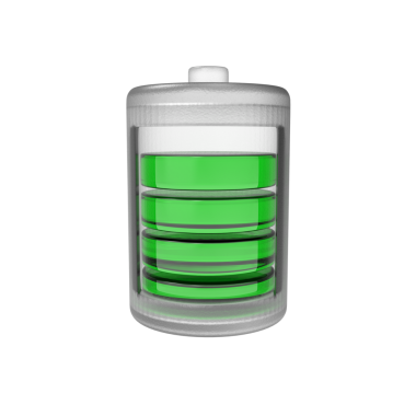 Yeşil pil karikatür vektörü. Enerji yüklemesi. enerji
