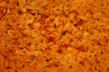 Peynirli ve domates soslu Alman Spagetti. Yüksek kalite fotoğraf