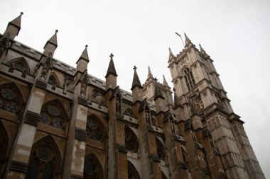 30 Aralık 2017 'de bulutlu bir günde Westminster Abbey' de. Yüksek kalite fotoğraf