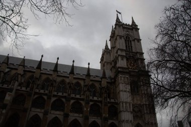 30 Aralık 2017 'de bulutlu bir günde Westminster Abbey' de. Yüksek kalite fotoğraf