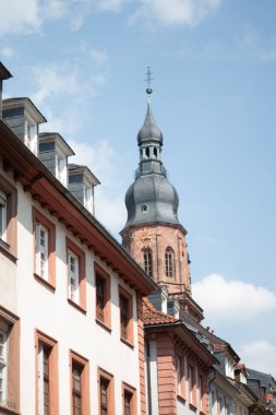 Heidelberg 'deki bir fırın veya şekerleme dükkanının vitrininde Mandel-Haeufle olarak etiketlenmiş çikolata kaplı badem kümelerinin yakın çekimi. Yüksek kalite fotoğraf