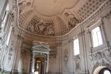 STOCKHOLM, SWEDEN - 19 Eylül 2017: Stockholm Kraliyet Sarayı içindeki Royal Chapel veya Slottskyrkan 'ın İçi. Yüksek kalite fotoğraf