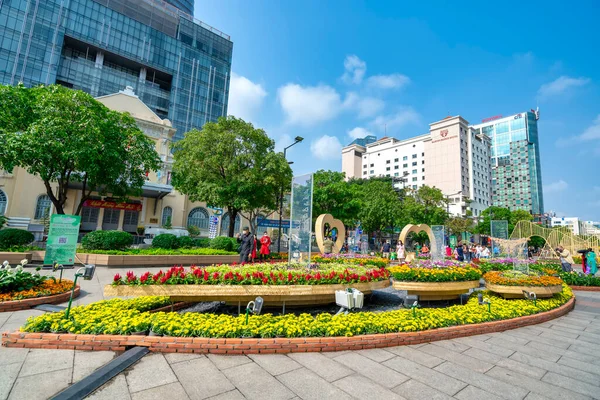 Cidade Chi Minh Vietnã Janeiro 2022 Andando Rua Manhã Ano — Fotografia de Stock