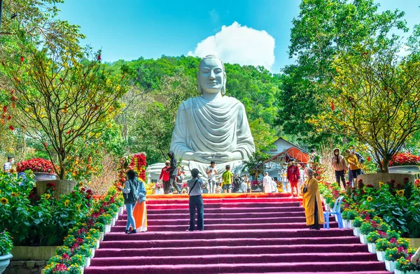 Vung Tau Vietnã Fevereiro 2021 Estátua Buda Meditando Frente Phat — Fotografia de Stock