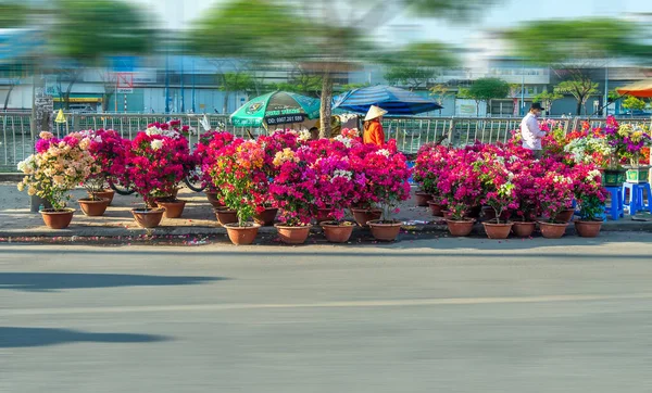 Chi Minh Ville Vietnam Janvier 2022 Agitation Acheter Des Fleurs — Photo