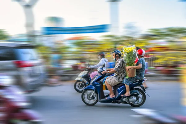 Chi Minh City Vietnam January 31St 2022 People Vietnamese Driving — Stock Photo, Image