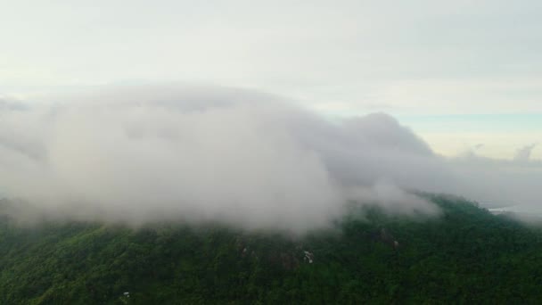 Rano Szczycie Góry Tri Ton Giang Wietnam Kiedy Chmury Pokrywają — Wideo stockowe
