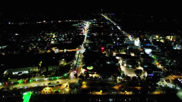 Chau Doc City Giang Vietnam Night Aerial View Large City — Stock Video
