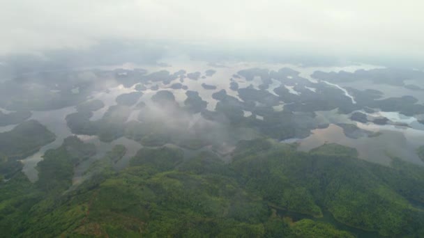 Dung Gölü Nün Hava Manzarası Vietnam Merkezi Dağlık Arazisindeki Long — Stok video