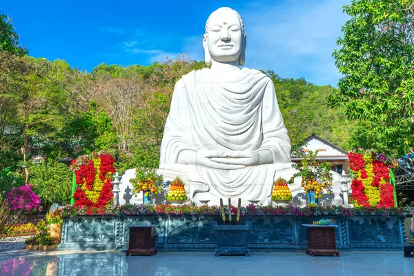 Vung Tau Vietnã Fevereiro 2022 Grande Estátua Buddha Meditando Frente — Fotografia de Stock
