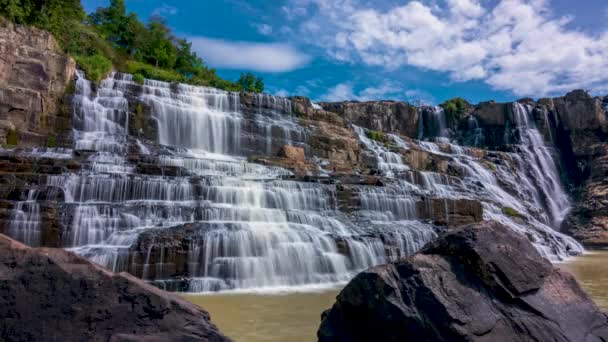 Time Lapse Mystical Waterfall Lat Plateau Vietnam Known First Southeast — Stock Video