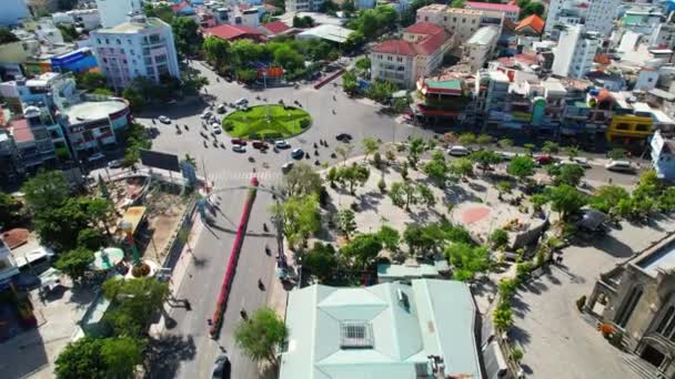 Παράκτια Πόλη Της Nha Trang Δει Από Ψηλά Ένα Ηλιόλουστο — Αρχείο Βίντεο