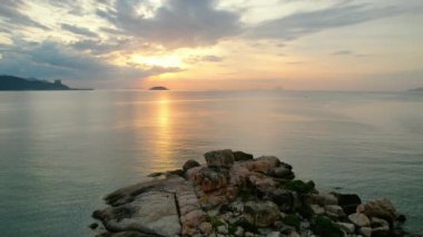 Landscape sunrise on Hon Chong cape, Nha Trang, Vietnam. A peaceful place to welcome peace on the bay