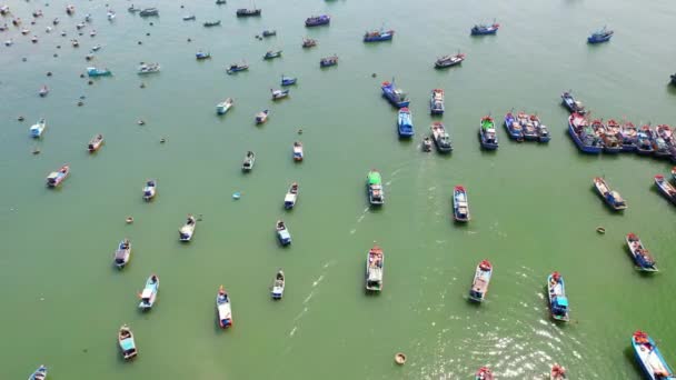 Vinh Luong Fishing Village Nha Trang Vietnam Seen Hundreds Boats — Vídeo de Stock