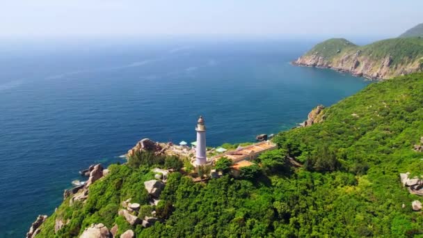 Aerial View Dai Lanh Lighthouse Phu Yen Vietnam Easternmost Point — Stockvideo