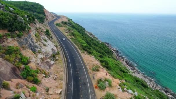 Krajina Vung Bay Dopoledních Hodinách Velkolepé Průsmyku Silnice Vinoucí Kolem — Stock video