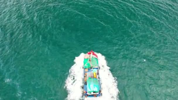 Fishing Boat Out Beautiful Bay Afternoon Dai Lanh Vietnam — Video
