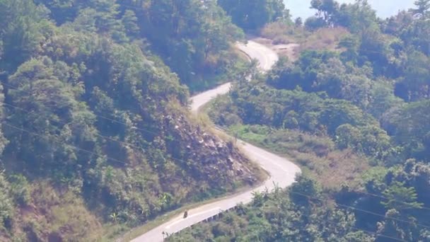 Traffic Treacherous Pass Connecting Ninh Thuan Lam Dong Provinces Spring — Video Stock
