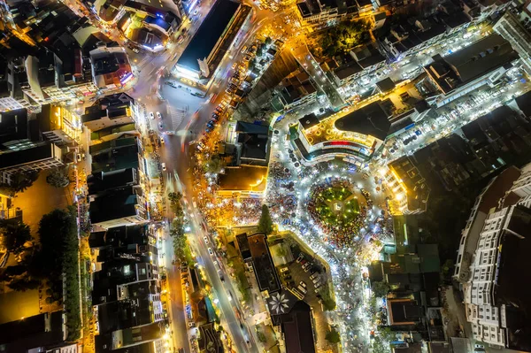 Aerial View Lat City Night Beautiful Tourism Destination Central Highlands — Foto de Stock