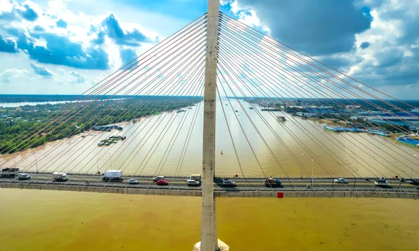Most Rach Mieu Tien Giang Wietnam Widok Powietrza Most Rach — Zdjęcie stockowe