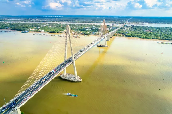 Most Rach Mieu Tien Giang Wietnam Widok Powietrza Most Rach — Zdjęcie stockowe