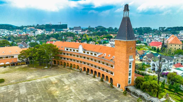 Вид Повітря Lat Pedagogical College Єтнам Вранці Його Унікальною Дугоподібною — стокове фото