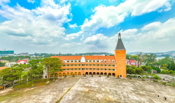 Вид Повітря Lat Pedagogical College Єтнам Вранці Його Унікальною Дугоподібною — стокове фото