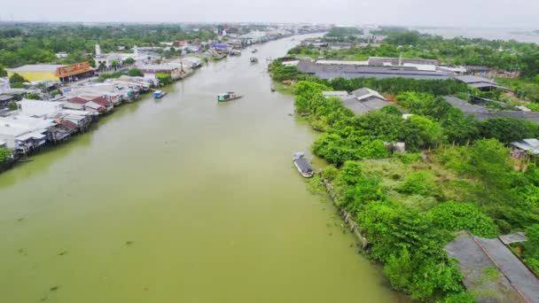 12月のメコンデルタの空中風景 ドンタップ ベトナム 住宅開発 水路輸送 ベトナムの農業経済 — ストック動画