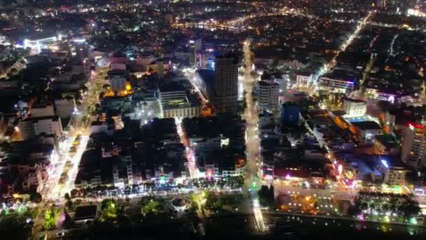 Včasný Letecký Pohled Can Tho Město Vietnam Noci Jedná Velké — Stock video