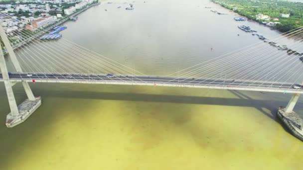 Вид Воздуха Мост Rach Mieu Тянь Джан Вьетнам Мост Рач — стоковое видео