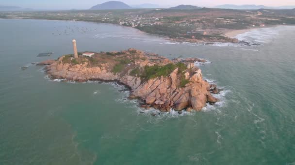 Letecký Pohled Moře Mui Vietnam Vidět Celý Záliv Severu Jižnímu — Stock video