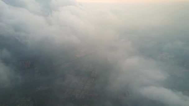 Flygfoto Över Saigon Stadsbild Morgonen Med Dimmig Himmel Södra Vietnam — Stockvideo
