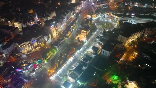 Lat Vietnam Abril 2023 Lat Noche Ciudad Con Áreas Urbanas — Vídeo de stock