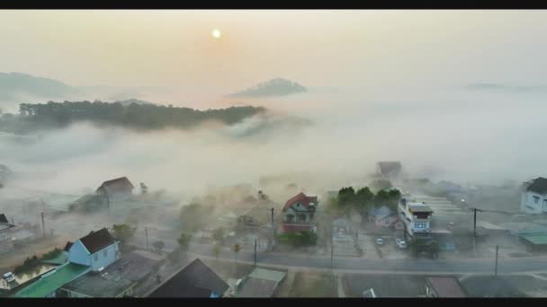 Luchtfoto Van Xuan Tho Buitenwijken Buurt Van Lat Stad Ochtend — Stockvideo