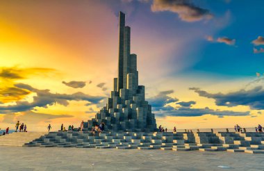 Phu Yen, Vietnam - 5 Temmuz 2022: Şafak Nghinh Phong Burnu, Tuy Hoa şehri, Phu Yen, Vietnam